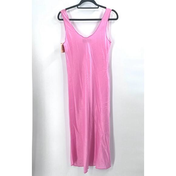 Rare Vintage 1990's Fernando Squette Sanchez Pink Silky y2k Slip Dress Small - Picture 4 of 6